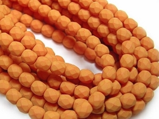 0130126 Saturated Pumpkin facet 6 mm. 25 Pc.-6647