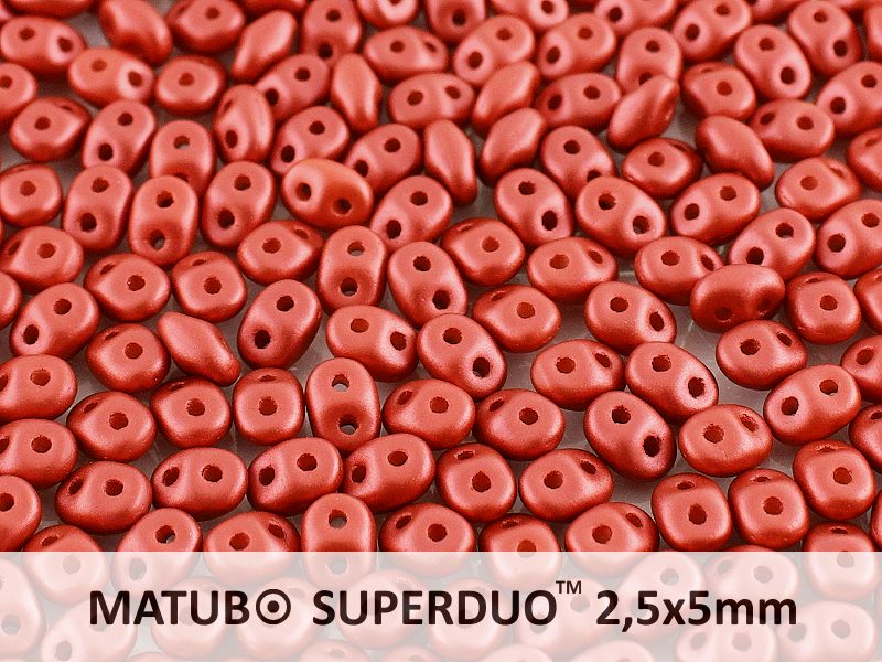 SD-02010-29408 SuperDuo Metallic Mat Red 10 gram-0 SD-02010-29408 SuperDuo Metallic Mat Red 10 gram-0