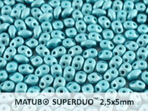 SD-02010-29436 Superduo Metallic Mat Blue Turquoise10 gram-0