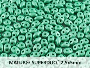 SD-02010-29455 Superduo Metallic Mat Green Turquoise 10 gram-0