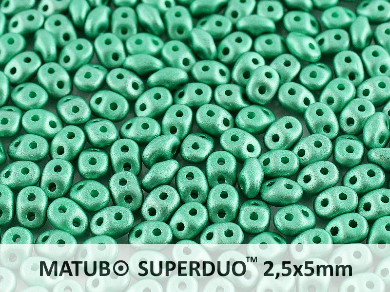 SD-02010-29455 Superduo Metallic Mat Green Turquoise 10 gram-0