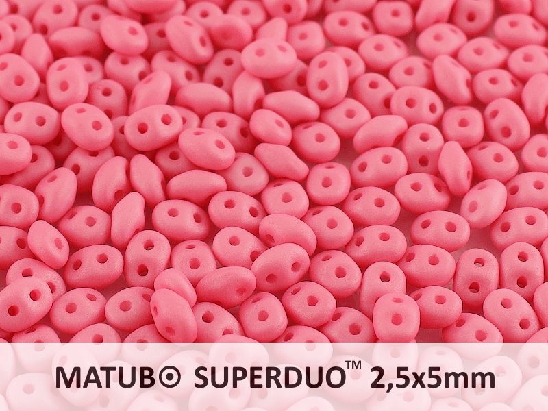 SD-02010-29560 Superduo Silk Mat Opaque Pink 10 gram-0