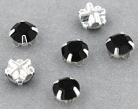 SS30-23980-Slv Extra Chaton Rose Montees Jet Silver 8 Pc.-6990