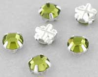 SS30-50230-Slv Extra Chaton Rose Montees Olivine Silver 8 Pc.-6981