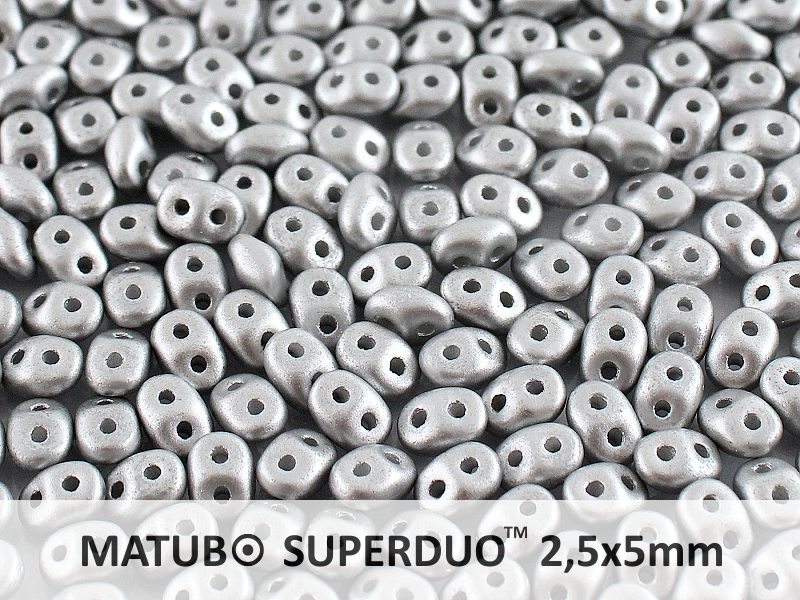 SD-02010-29405 Superduo Metallic Mat Silver 10 gram-0