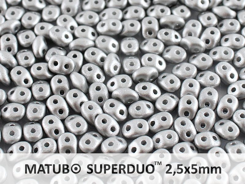 SD-02010-29405 Superduo Metallic Mat Silver 10 gram-0 SD-02010-29405 Superduo Metallic Mat Silver 10 gram-0
