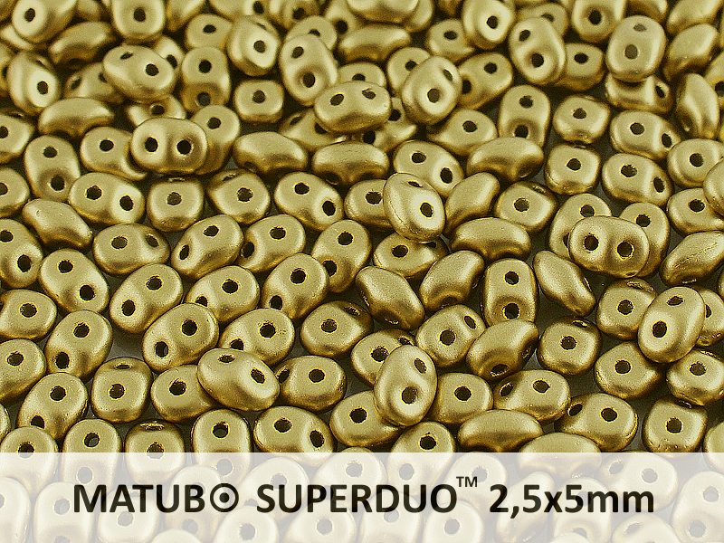 SD-02010-29418 Superduo Metallic Mat Gold 10 gram-0