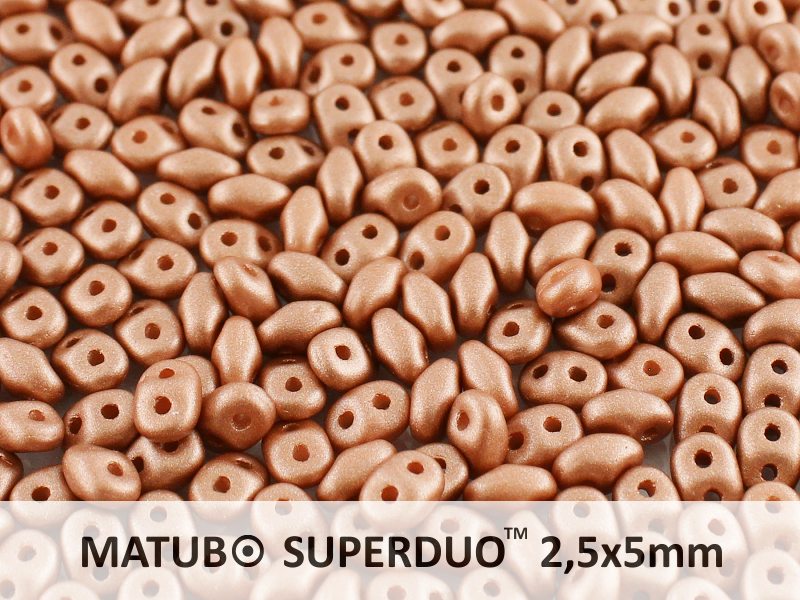 SD-02010-29487 Superduo Metallic Mat Light Peach 10 gram-0