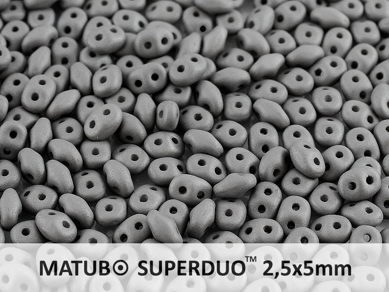 SD-02010-29566 Superduo Silk Mat Opaque Grey 10 graam-0