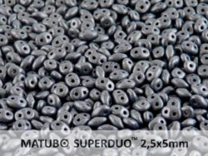SD-23980-84400 Superduo Jet Matte Hematite 10 gram-0