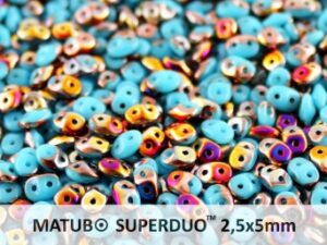 SD-63030-29500 Superduo Opaque Blue Turquoise Sliperit 10 gram-6887