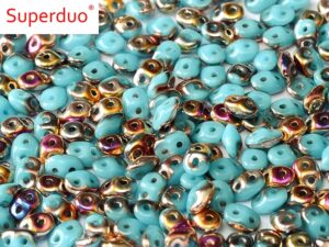 SD-63030-29500 Superduo Opaque Blue Turquoise Sliperit 10 gram-0