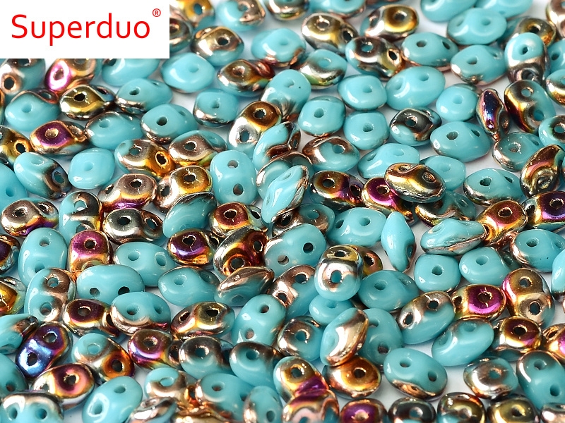 SD-63030-29500 Superduo Opaque Blue Turquoise Sliperit 10 gram-0 SD-63030-29500 Superduo Opaque Blue Turquoise Sliperit 10 gram-0