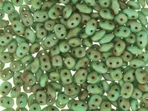 SD-63130-86805 Superduo Opaque Green Turquoise Picasso 10 gram-6890