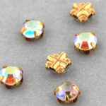 SS20-00030-28701-Gold Extra Chaton Rose Montees Crystal AB Gold 15 Pc.-0