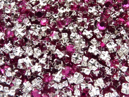 SS20-00030-Fuchsia-Silver Extra Chaton Rose Montees Fuchsia Coated Silver 15 Pc.-6954