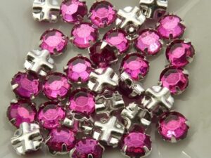 SS20-00030-Fuchsia-Silver Extra Chaton Rose Montees Fuchsia Coated Silver 15 Pc.-6952