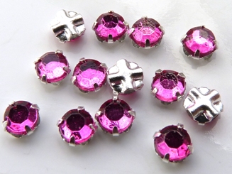 SS20-00030-Fuchsia-Silver Extra Chaton Rose Montees Fuchsia Coated Silver 15 Pc.-0