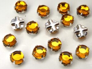 SS20-10070-Silver Extra Chaton Rose Montees Topaz Silver 15 Pc.-6921