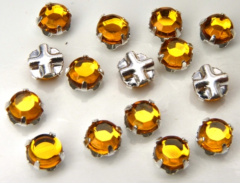 SS20-10070-Silver Extra Chaton Rose Montees Topaz Silver 15 Pc.-6921