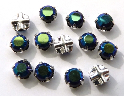 SS20-23980-28701-Silver Extra Chaton Rose Montees Jet AB Silver 15 Pc.-6942