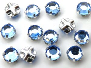 SS20-30020-Silver Extra Chaton Rose Montees Light Sapphire Silver 15 Pc.-0