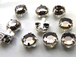 SS20-40010-Silver Extra Chaton Rose Montees Black Diamond Silver 15 Pc.-0