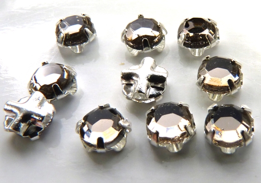 SS20-40010-Silver Extra Chaton Rose Montees Black Diamond Silver 15 Pc.-0 SS20-40010-Silver Extra Chaton Rose Montees Black Diamond Silver 15 Pc.-0