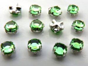 SS20-50520-Silver Extra Chaton Rose Montees Peridot Silver 15 Pc.-0