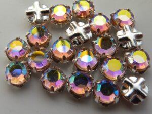SS20-70110-28701-Silver Extra Chaton Rose Montees Lt Rosaline AB Silver 15 Pc.-6964