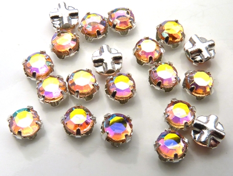 SS20-70110-28701-Silver Extra Chaton Rose Montees Lt Rosaline AB Silver 15 Pc.-0 SS20-70110-28701-Silver Extra Chaton Rose Montees Lt Rosaline AB Silver 15 Pc.-0