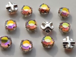 SS20-70110-28701-Silver Extra Chaton Rose Montees Lt Rosaline AB Silver 15 Pc.-6966