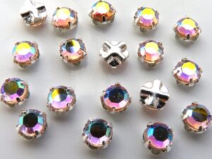 SS20-70110-28701-Silver Extra Chaton Rose Montees Lt Rosaline AB Silver 15 Pc.-6965