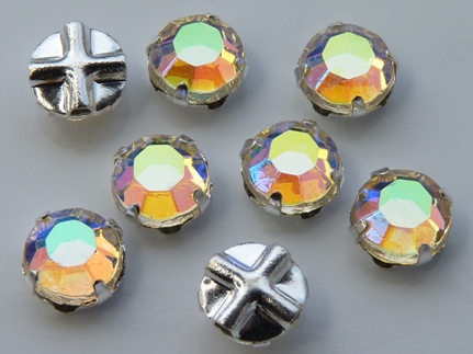 SS30-00030-28701-Slv Extra Chaton Rose Montees Crystal AB Silver 8 Pc.-0 SS30-00030-28701-Slv Extra Chaton Rose Montees Crystal AB Silver 8 Pc.-0
