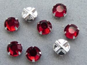 SS30-90090-Slv Extra Chaton Rose Montees Dark Siam Ruby 8 Pc.-0