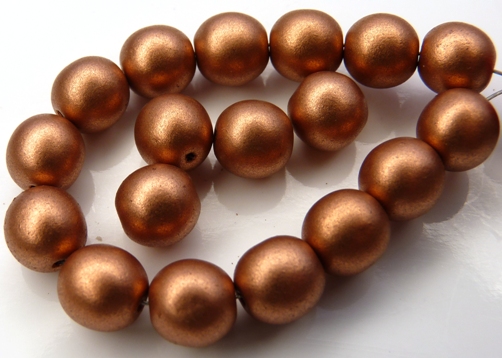 08-R-00030-01770 Silky Copper round 8 mm. 20 Pc.-0 08-R-00030-01770 Silky Copper round 8 mm. 20 Pc.-0