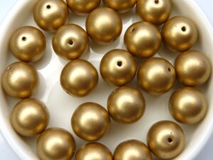 0030092 Crystal Silky Gold round 10 mm. 14 Pc.-7103