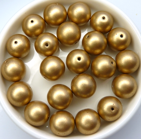 0030092 Crystal Silky Gold round 10 mm. 14 Pc.-7103