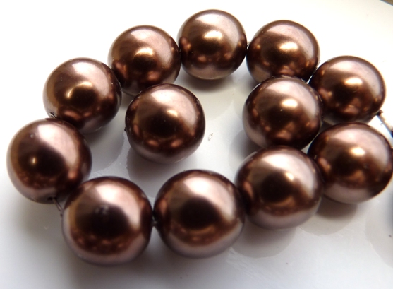 0030093 Glass Pearl Soft Bronze 12 mm. 10 Pc.-0 0030093 Glass Pearl Soft Bronze 12 mm. 10 Pc.-0