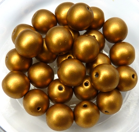 08-R-00030-01740 Silky Brass Gold round 8 mm. 25 Pc.-0