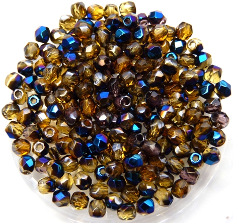 0030207 Blue Iris Topaz facet 3 mm. 75 Pc.-0