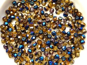 0030207 Blue Iris Topaz facet 3 mm. 75 Pc.-7128