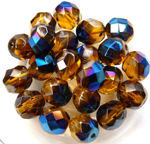 0030208 Blue Iris Topaz facet 8 mm. 15 Pc.-0 0030208 Blue Iris Topaz facet 8 mm. 15 Pc.-0