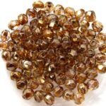 0030221 Transparent Goldish Smoke Topaz Luster facet 4 mm. 50 Pc.-0