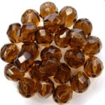 0030224 Smoke Topaz Facet 8 mm. 15 Pc.-0