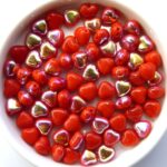 0050028 Opaque Red AB Heart 60 Pc.-0