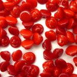 0050061 Opaque Red small Button Glass Beads 100 Pc.-0