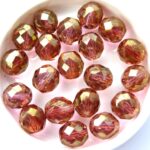 0070316 Crystal Metallic Pink Luster facet 10 mm. 10 Pc.-0