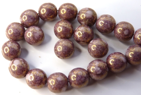 0080245 Alabaster Terracotta Purple round 7 mm. 22 Pc.-0