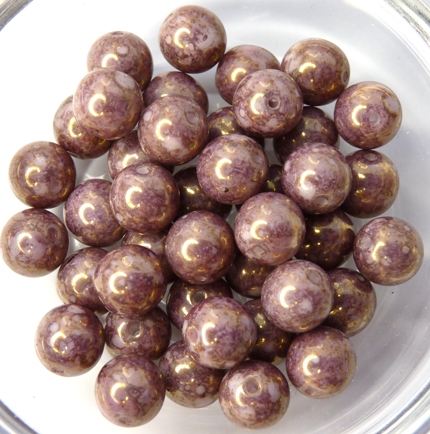 0080245 Alabaster Terracotta Purple round 7 mm. 22 Pc.-7043